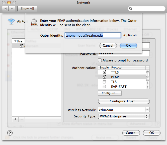 aruba setup peap connection for mac aruba setup peap connection for mac